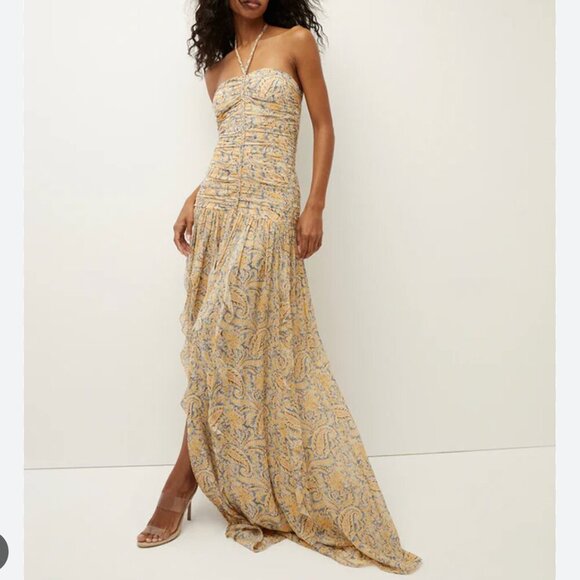 NWT Veronica Beard Lucine Dress in blue and yellow multi size 10 - Picture 1 of 4